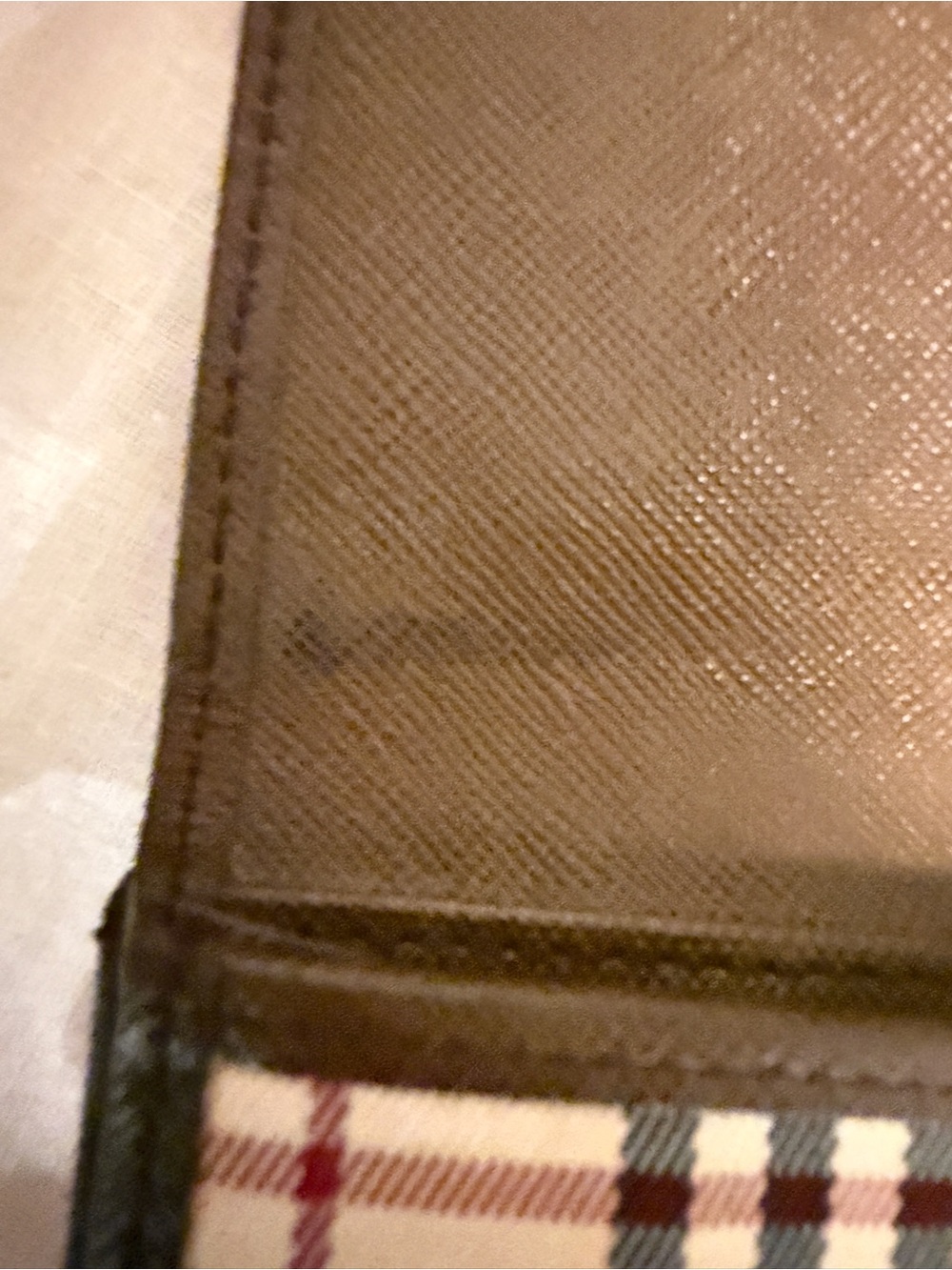 Burberry Nova Check Canvas Wallet Brown Leather Snap Closure - Picture 7 of 9